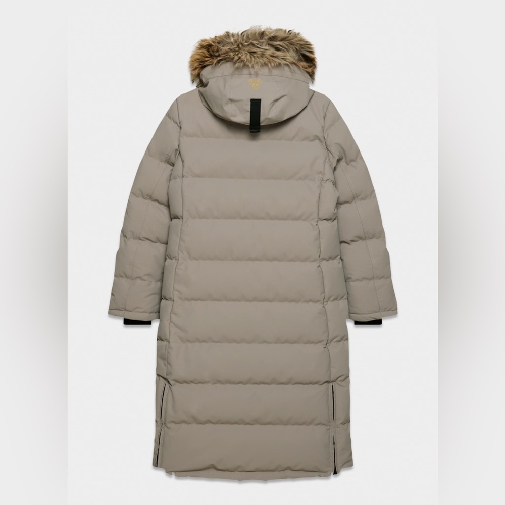 NWT Golden Powder Parka Long Aritzia Waterproof Windproof Faur Fur Taupe Size L - Picture 7 of 15